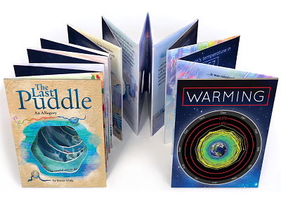 The Last Puddle / Warming Book Art accordion book book art book arts book covers climate crisis design digital art graphic design illustration