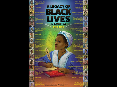 Legacy of Black Lives black black heroes black lives matter design educational history illustration indesign photoshop photoshop art portaits poster poster art publishing teachers typography