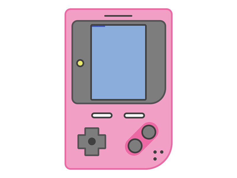 pink gameboy after effect animated gif animation color palette design flat design game gameboy gif illustration minimal motion design school vintage