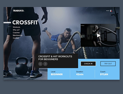 Trabuco Fitness Design Concept adobe xd branding design logo minimal typography ui ux web website