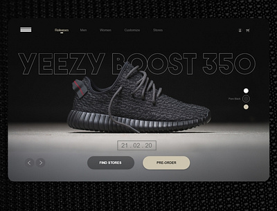 YeezyBoost Design Concept adobe xd app branding design minimal typography ui ux vector website