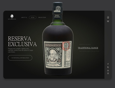 Dimplomatico Rum design concept adobe xd branding design illustration illustrator minimal typography ui ux website