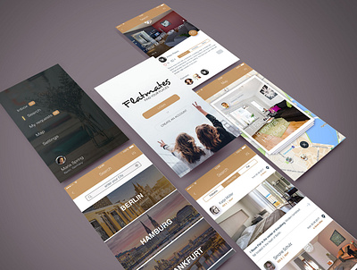 Flatmates App adobe xd animation app branding design typography ui ux