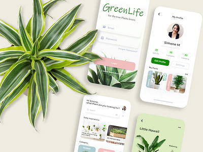 GreenLife App adobe xd app design minimal typography ui ux