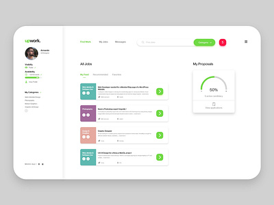 Upwork - redesign adobe xd design flat illustration logo minimal typography vector web website