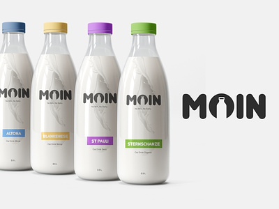 Moin - no Milk, no sorry. branding design icon logo minimal typography vector