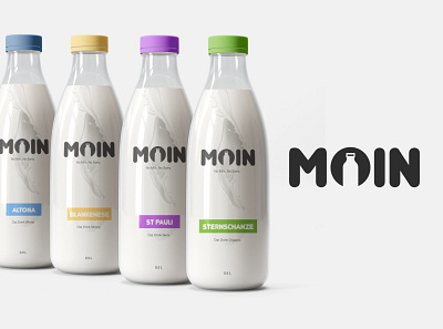 Moin - no Milk, no sorry. branding design icon logo minimal typography vector