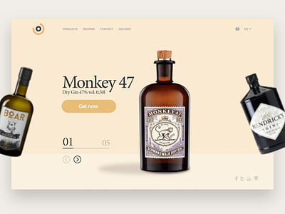 Gin Shop adobe xd branding design flat graphic design minimal typography ui web website