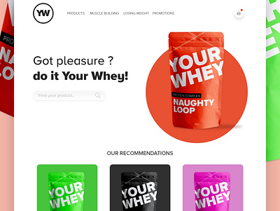 Your Whey Landingpage adobe xd branding design flat illustration minimal typography ui web website