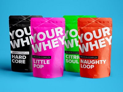 Your Whey Protein Packaging branding design flat logo minimal packaging packaging design typography