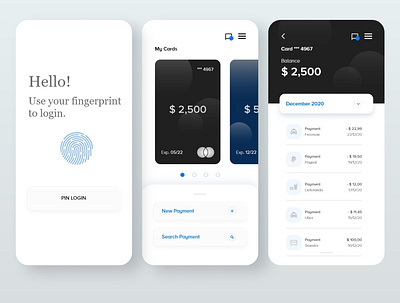 Card Banking App adobe xd app branding design flat minimal typography ui