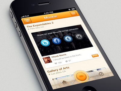 Secret Iphone App app application buttons camera design ios iphone mobile share social ui video