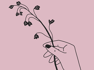 Unspring draw flower hand illustration ipad monoline procreate