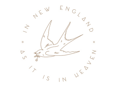 In New England as it is in Heaven heaven illustration monoline new england sparrow