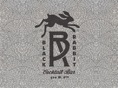Bwack Wabbit black design illustration lockup logo rabbit tile type