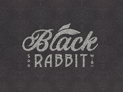 Bwack Wabbit design logotype rabbit ears script tile