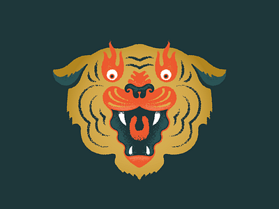 Tigrrrrrrr color crazy eyes design fire illustration tiger