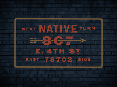Native Signage arrow austin brick design mural native signpainting wayfinding