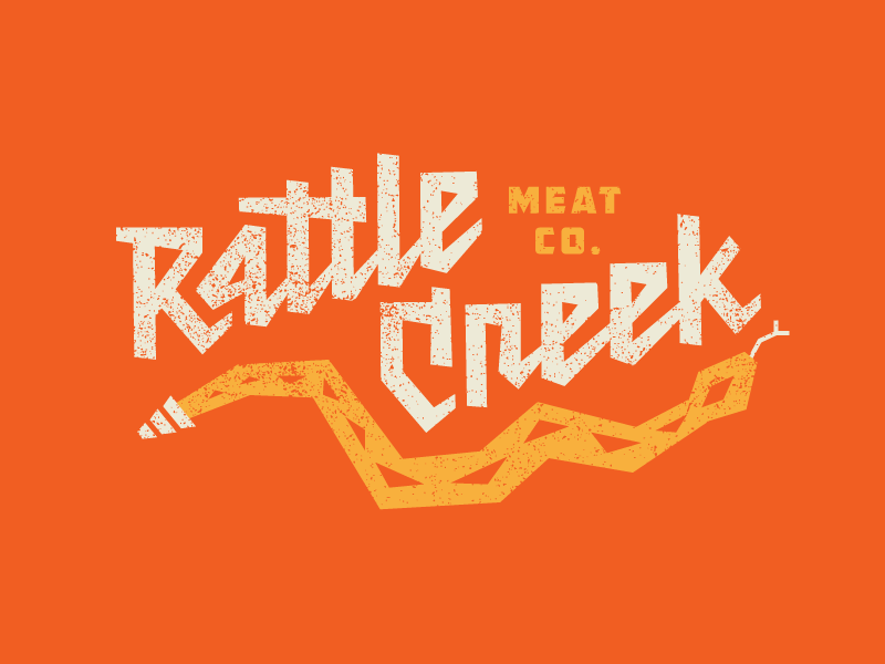 Loosssssse custom script design jaggly logotype meat rattle snake typography
