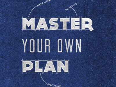 Master Plan blue blueprint design life texture typography