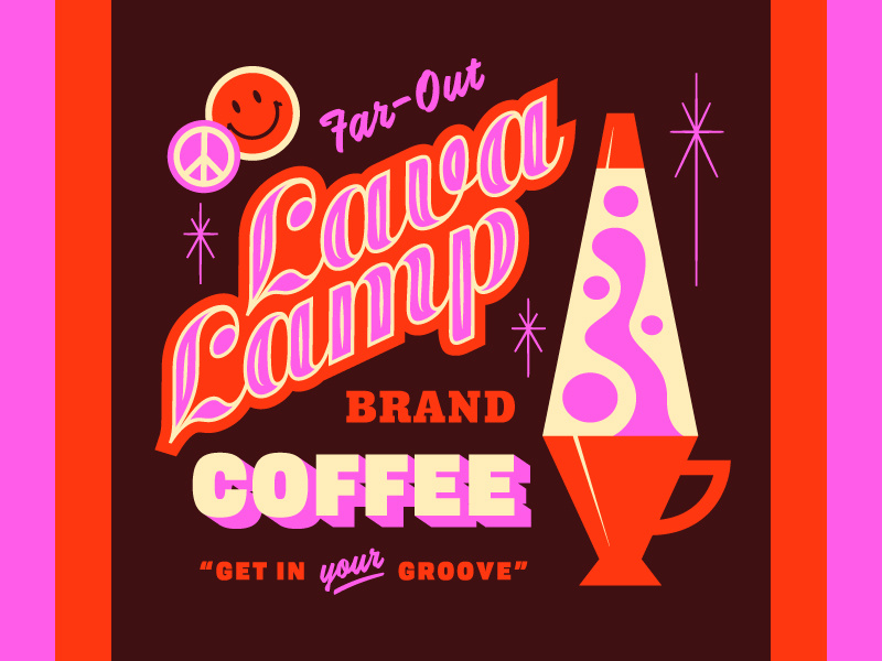 Lost Type Takeover #1 coffee pink type icon groovy peace lava lamp lost type