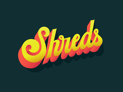 Shredzzzz color custom type guitar music shred summer typography
