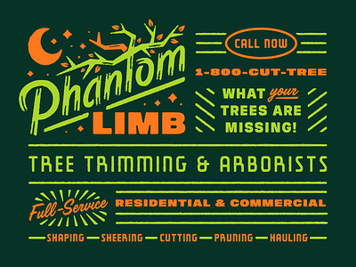 Phantom Limb Adobe Live adobe live arborist design halloween logo october phantom limb scary spooky tree type