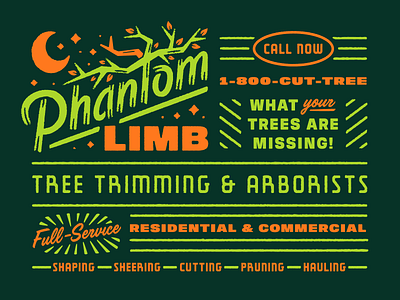 Phantom Limb Adobe Live adobe live arborist design halloween logo october phantom limb scary spooky tree type