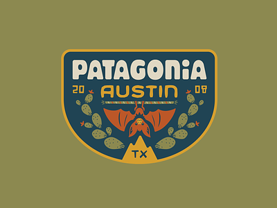 Patagonia Austin anniversary austin badge bat cactus logo patagonia patch