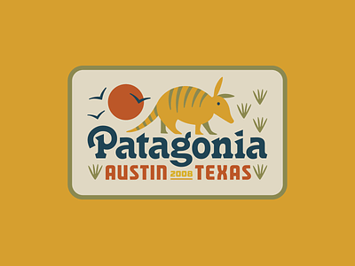 Patagonia Austin II armadillo austin badge birds logo patagonia texas