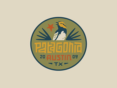 Patagonia Austin III austin badge bird logo patagonia patch star texas