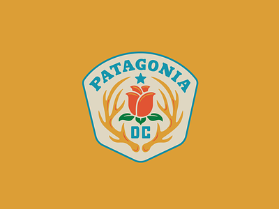 Patagonia DC III badge deer antlers patagonia rose