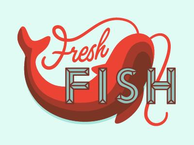Fresh color fish fresh illustration type