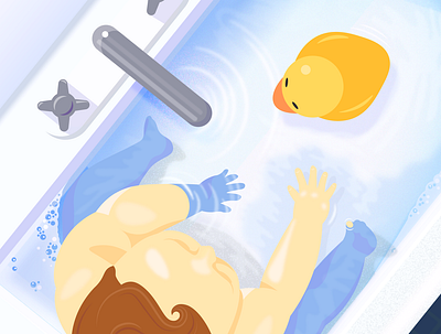 Sink Scrub baby illustration illustrator sink water illustration