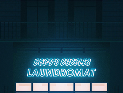 Bobo's Bubbles, London bobo bubbles building building portrait illustration illustrator laundromat london shop front