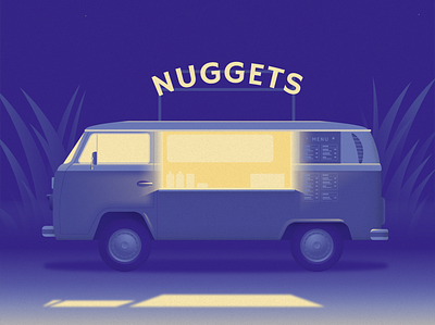 Nuggets Truck camper campervan car dribble weekly warm up food truck illustration illustrator nuggets vw camper