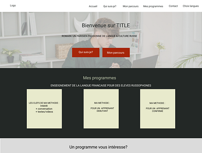 Mockup - French course website (V1) design figma figma design landing page web design
