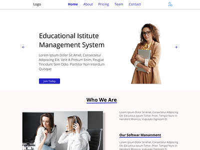 School Management System frontend web landing page