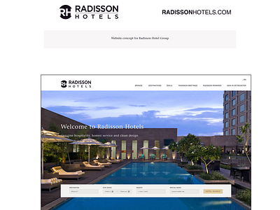 Concept website Radisson group hotel hotel landing ui ux web website