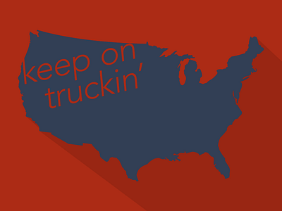 Keep On Truckin america flat design