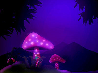 Glowing Mushroom 3d glowing illustration illustration