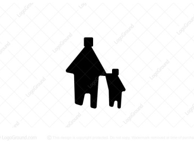 Home dad and son design illustration logo real estate vector