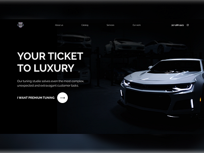 Tuning Luxury Cars cars first page first screen luxury web design webdesign website website design