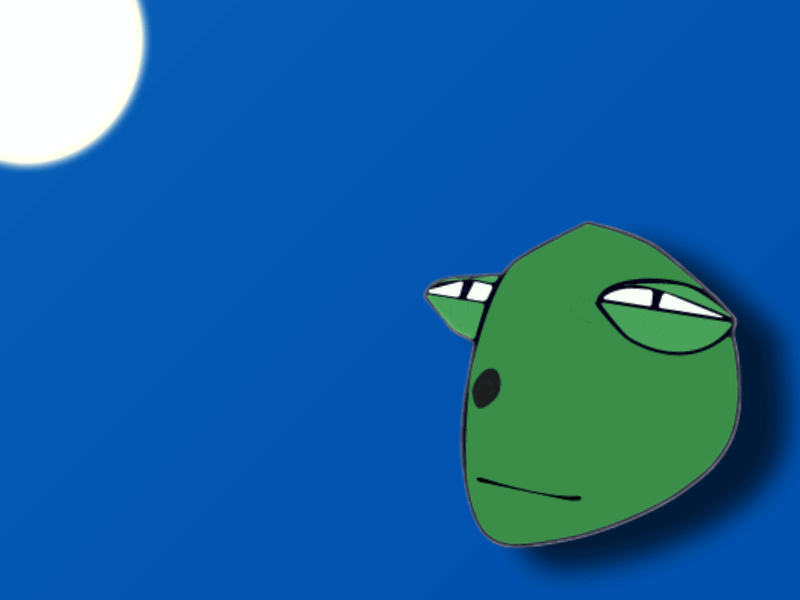 Frog Without Ears Looking at the Sky aftereffects animation frog illustration moon sky