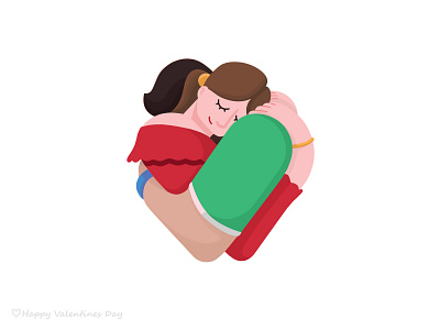 lovers characterdesign couple cuddle debut heart hug illustration love sex valentine valentinesday