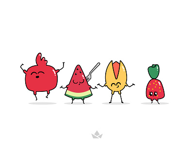 Yalda Characters animation candy character characterdesign debut fruit illustration pistachio pomegranate watermelon yalda