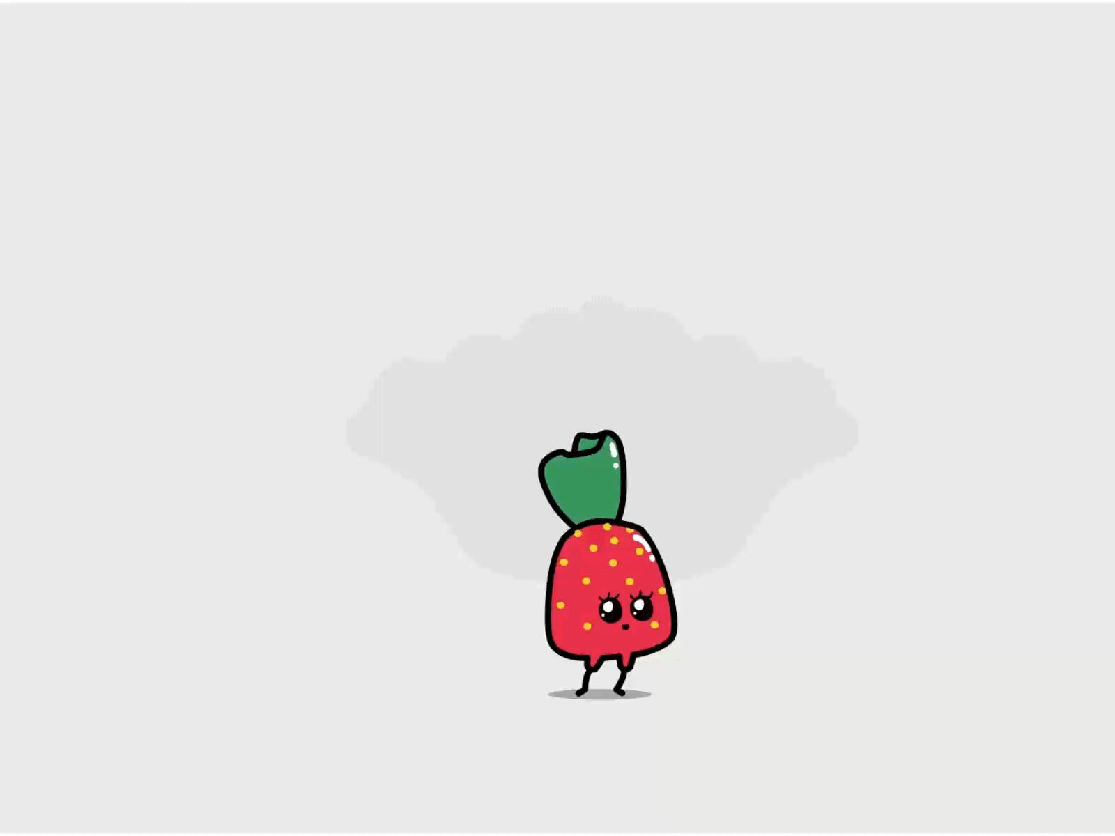 Strawberry candy character dancing animate animated animation celebrate character characterdesign dance debut fruit illustration strawberry yalda