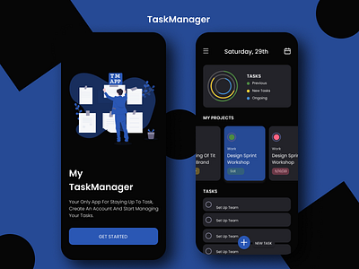 Task Manager App app figmaafrica figmadesign illustration ui ux