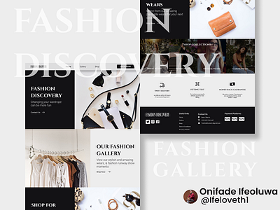 Fashion discovery website landing page branding design fashion figmadesign gallery ui web app website