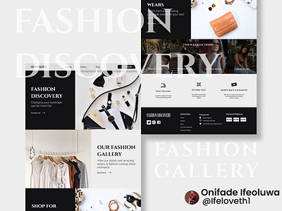 Fashion discovery website landing page